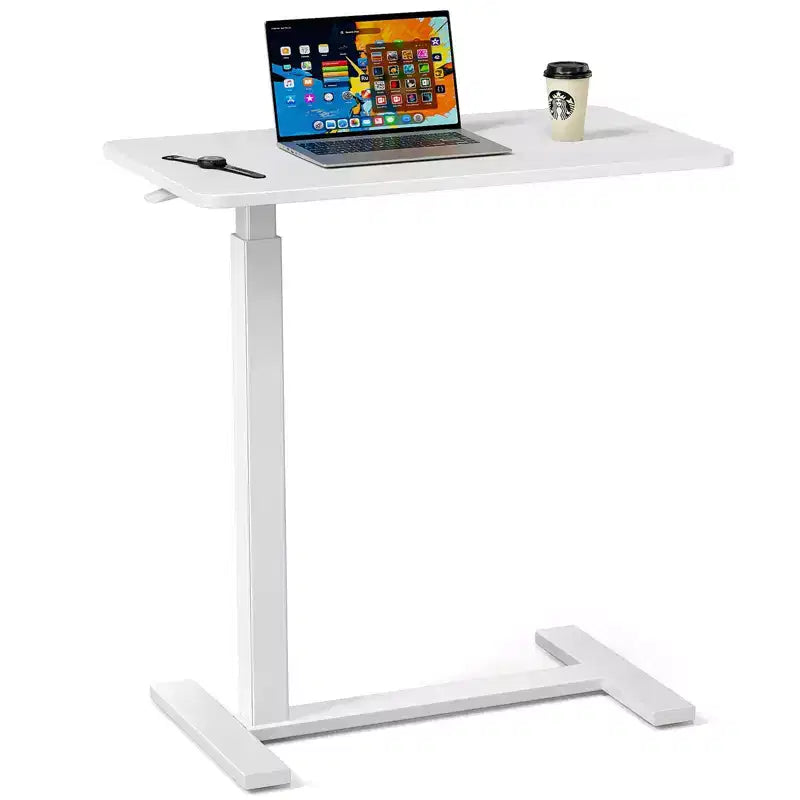 Escritorio ajustable para cama y portátil con ruedas bloqueables, altura de 29.5" a 43.3", para oficina en casa u hospital