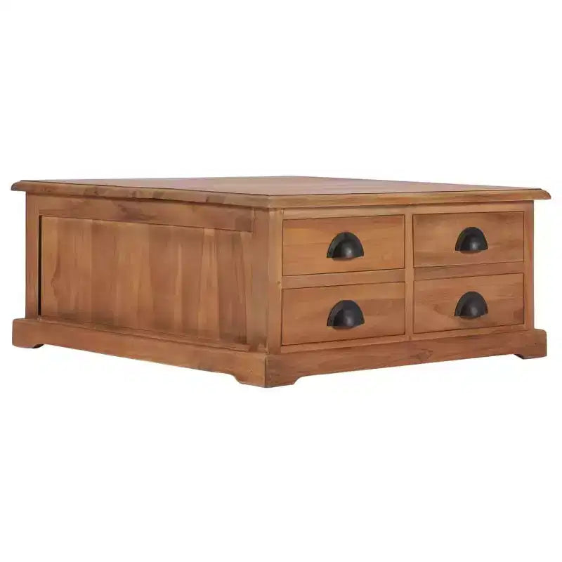 vidaXL Coffee Table 26.8x26.7x11.8 Solid Teak Wood
