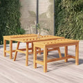 Mesa de centro de madera maciza de acacia, tapa con diseño de chevrón, base de 4 patas, interior y exterior, 100x50x45 cm