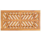Mesa de centro de madera maciza de acacia, tapa con diseño de chevrón, base de 4 patas, interior y exterior, 100x50x45 cm