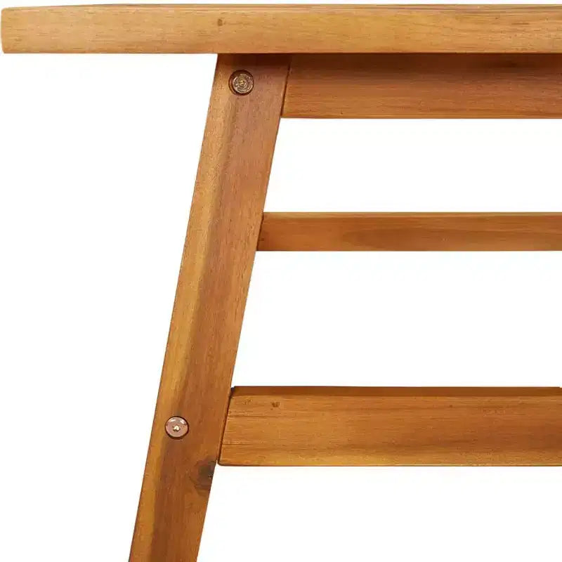Mesa de centro de madera maciza de acacia, tapa con diseño de chevrón, base de 4 patas, interior y exterior, 100x50x45 cm