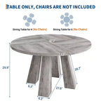 Mesa de comedor redonda para 4-6 personas, mesa de cocina de madera de 119 cm con base de pedestal resistente para sala de estar, apartamento
