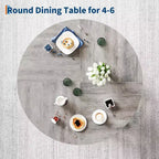 Mesa de comedor redonda para 4-6 personas, mesa de cocina de madera de 119 cm con base de pedestal resistente para sala de estar, apartamento