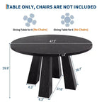 Mesa de comedor redonda para 4-6 personas, mesa de cocina de madera de 119 cm con base de pedestal resistente para sala de estar, apartamento