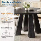 Mesa de comedor redonda para 4-6 personas, mesa de cocina de madera de 119 cm con base de pedestal resistente para sala de estar, apartamento