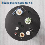 Mesa de comedor redonda para 4-6 personas, mesa de cocina de madera de 119 cm con base de pedestal resistente para sala de estar, apartamento