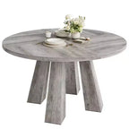 Mesa de comedor redonda para 4-6 personas, mesa de cocina de madera de 119 cm con base de pedestal resistente para sala de estar, apartamento