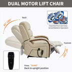 Sillón reclinable eléctrico de chenilla gris con masaje térmico y reposabrazos de madera maciza para sala de estar o apartamento