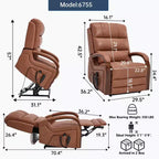 Sillón reclinable eléctrico de chenilla gris con masaje térmico y reposabrazos de madera maciza para sala de estar o apartamento