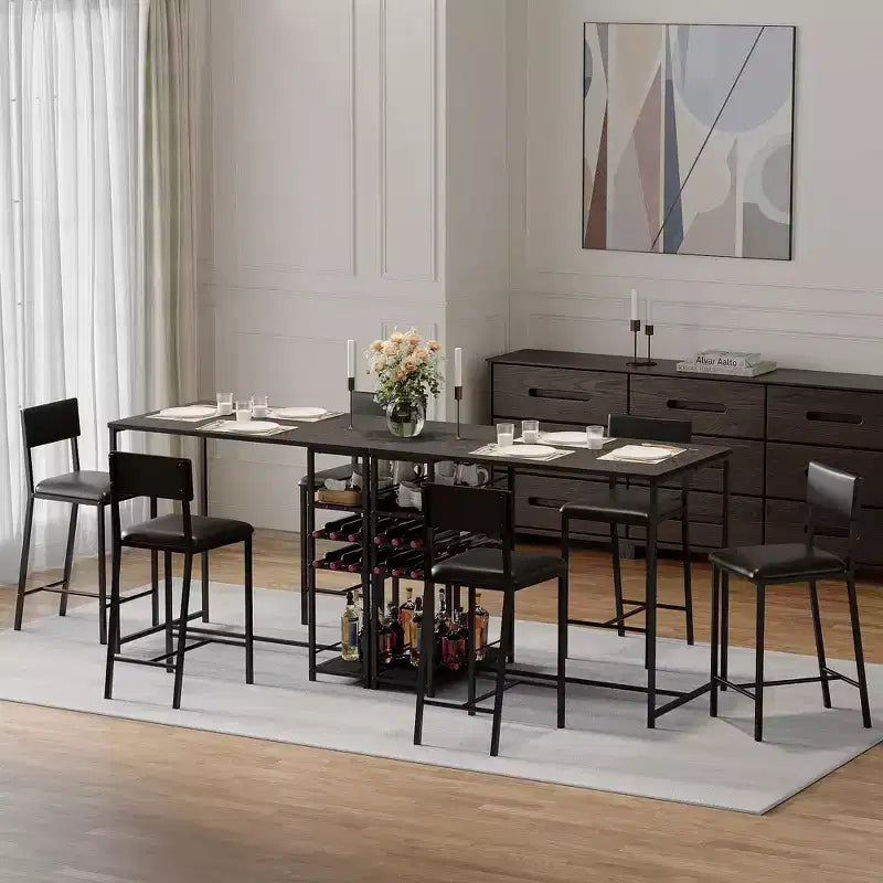 Sillas de Comedor Tapizadas en PU con Respaldo Curvo y Patas Metálicas, para Hogar, Bar, Negro