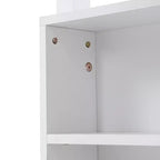 Litera de madera Queen sobre Queen con 6 armarios de almacenamiento, estación de carga, escalera y barandillas de seguridad