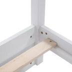 Litera de madera Queen sobre Queen con 6 armarios de almacenamiento, estación de carga, escalera y barandillas de seguridad