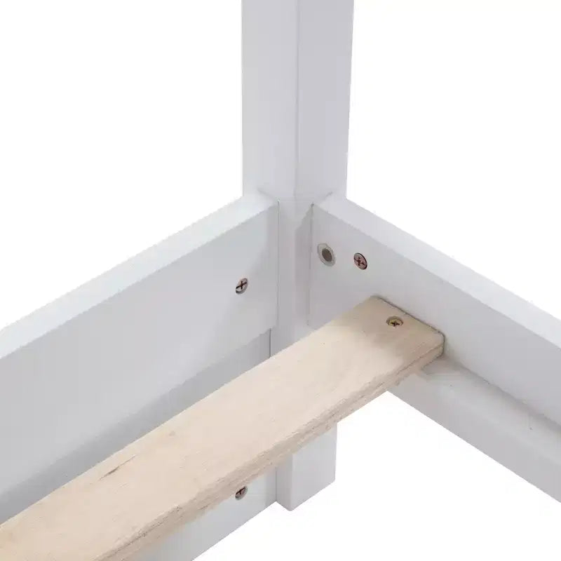Litera de madera Queen sobre Queen con 6 armarios de almacenamiento, estación de carga, escalera y barandillas de seguridad