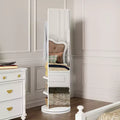 360 Rotating 66x14 Multifunctional Full Length Mirror with Hook Storage Rack Coat Rack with Mirror Solid Wood Floor Mirror Bedroom Living Room
