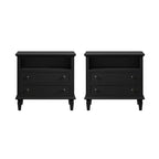 Davide 2 - Drawer Solid Wood end table Transitional end table Set of 2|KARAT HOME