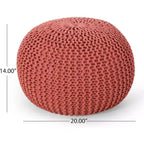 Puff de puf de punto, otomana redonda, sillón de suelo para sala de estar, dormitorio, residencia, no requiere montaje