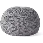 Puff de puf de punto, otomana redonda, sillón de suelo para sala de estar, dormitorio, residencia, no requiere montaje