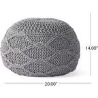 Puff de puf de punto, otomana redonda, sillón de suelo para sala de estar, dormitorio, residencia, no requiere montaje