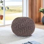 Puff de puf de punto, otomana redonda, sillón de suelo para sala de estar, dormitorio, residencia, no requiere montaje