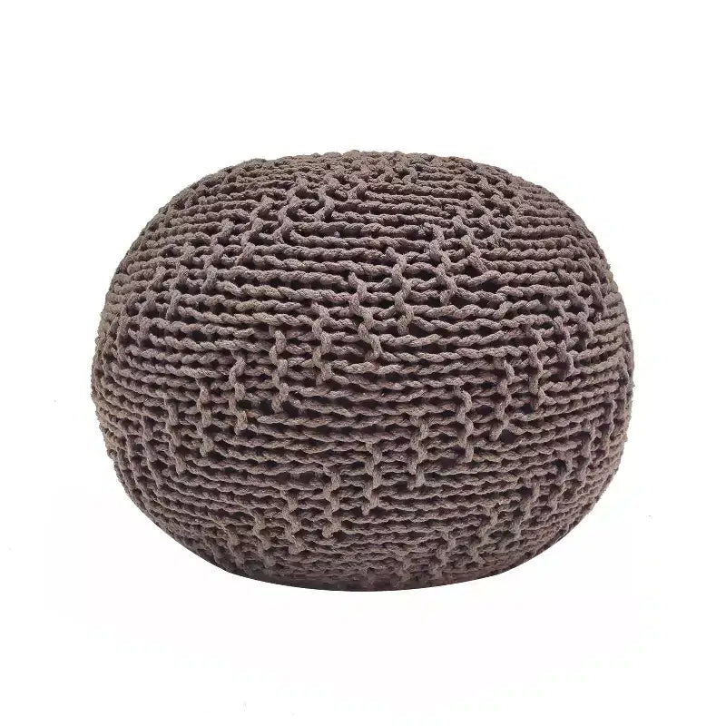 Puff de puf de punto, otomana redonda, sillón de suelo para sala de estar, dormitorio, residencia, no requiere montaje