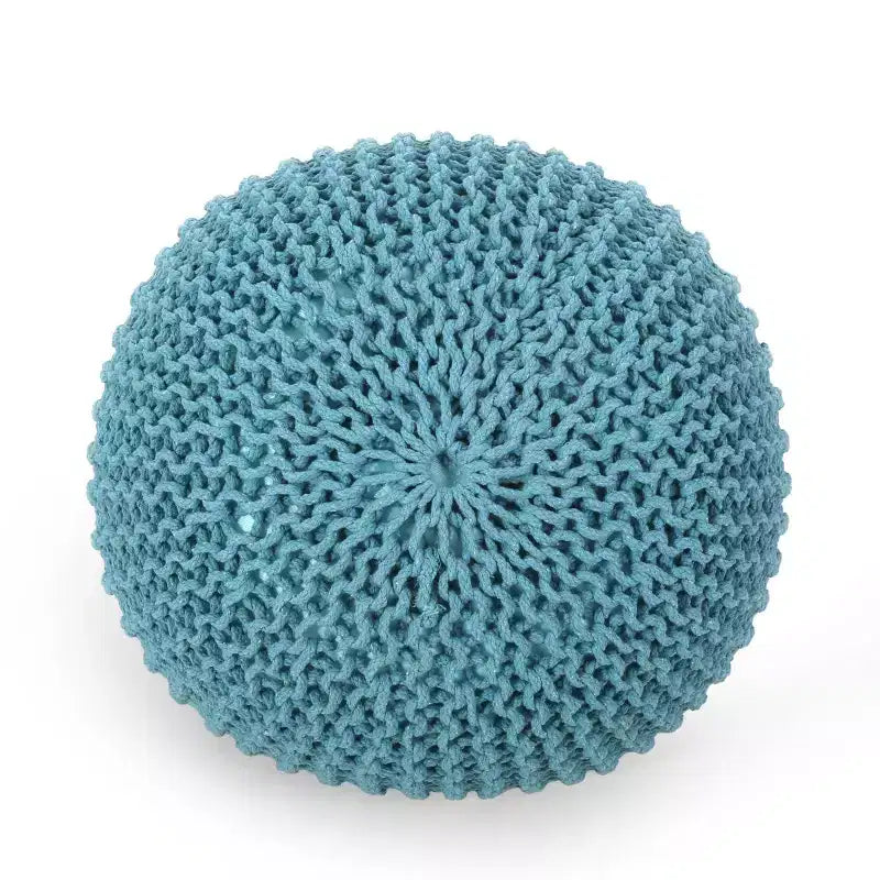 Puff de puf de punto, otomana redonda, sillón de suelo para sala de estar, dormitorio, residencia, no requiere montaje