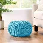 Puff de puf de punto, otomana redonda, sillón de suelo para sala de estar, dormitorio, residencia, no requiere montaje