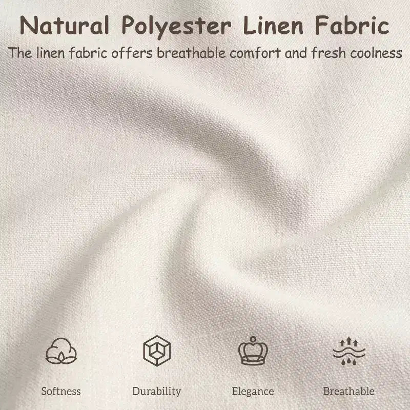 Estructura de cama de plataforma moderna tapizada en lino – Cabecero grueso acolchado, patas de madera de caucho, sin necesidad de somier