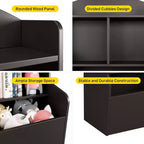 Mueble de Almacenamiento de Juguetes y Librería de 3 Niveles con Cubículos, Organizador Multi-Estantes para Sala de Juegos Dormitorio Pasillo Guardería, Marrón Oscuro