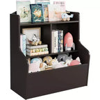 Mueble de Almacenamiento de Juguetes y Librería de 3 Niveles con Cubículos, Organizador Multi-Estantes para Sala de Juegos Dormitorio Pasillo Guardería, Marrón Oscuro