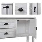 Aparador/Consola de madera maciza de pino de 48", 2 cajones, 2 armarios, estante inferior, bufet para cocina y comedor