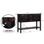 Aparador/Consola de madera maciza de pino de 48", 2 cajones, 2 armarios, estante inferior, bufet para cocina y comedor