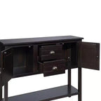 Aparador/Consola de madera maciza de pino de 48", 2 cajones, 2 armarios, estante inferior, bufet para cocina y comedor
