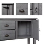 Aparador/Consola de madera maciza de pino de 48", 2 cajones, 2 armarios, estante inferior, bufet para cocina y comedor