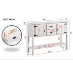 Aparador/Consola de madera maciza de pino de 48", 2 cajones, 2 armarios, estante inferior, bufet para cocina y comedor