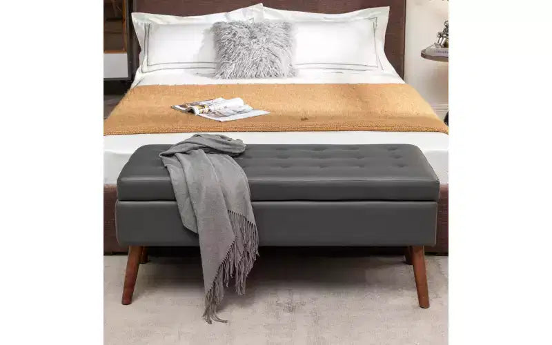 Banco de almacenamiento rectangular, otomana tapizada para sala de estar, pasillo, dormitorio, entrada, pie de cama,