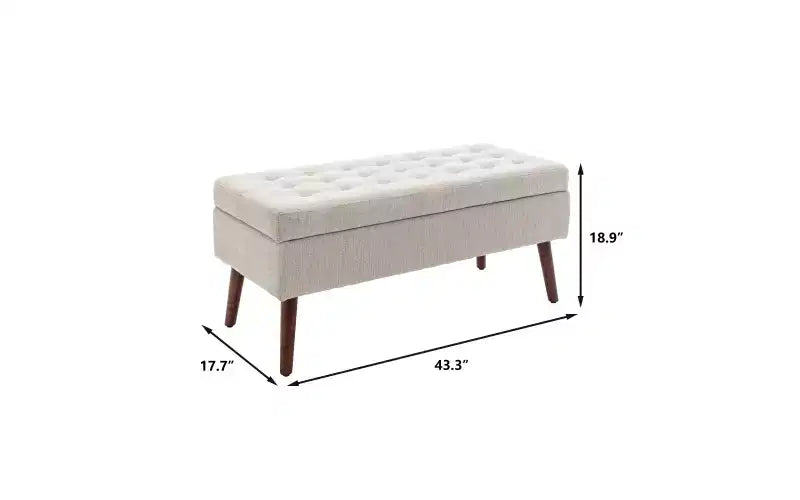 Banco de almacenamiento rectangular, otomana tapizada para sala de estar, pasillo, dormitorio, entrada, pie de cama,