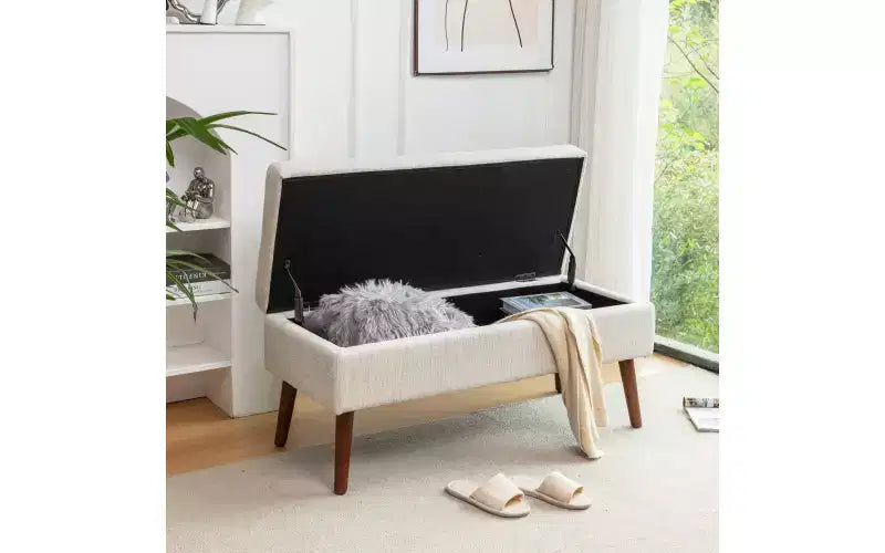 Banco de almacenamiento rectangular, otomana tapizada para sala de estar, pasillo, dormitorio, entrada, pie de cama,