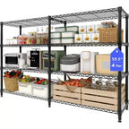 Estantería Metálica de Almacenamiento de 5 Niveles para Trabajo Pesado, Unidad de Estanterías Ajustables para Despensa de Cocina, Garaje y Uso Comercial, Organizador Ancho Independiente