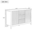 Aparador Wave Design, Mesa Consola con 3 Cajones, Puertas de Cierre Suave, Estantes Ajustables, Tiradores Metálicos