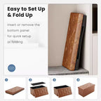 Banco de almacenamiento plegable con asiento grueso acolchado de espuma, banco para pie de cama de 76/109 cm para recibidor y sala de estar