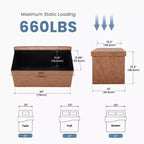 Banco de almacenamiento plegable con asiento grueso acolchado de espuma, banco para pie de cama de 76/109 cm para recibidor y sala de estar