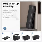 Banco de almacenamiento plegable con asiento grueso acolchado de espuma, banco para pie de cama de 76/109 cm para recibidor y sala de estar